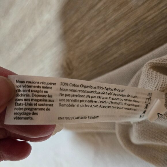 Eileen Fisher Poncho Sweater Women's Size Large Gray Tan Asymetrical Sleeveless - Picture 6 of 11